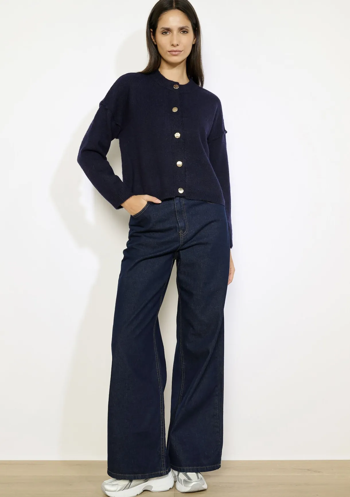 LolaLiza Gebreid vest met knopen- Truien En Cardigans