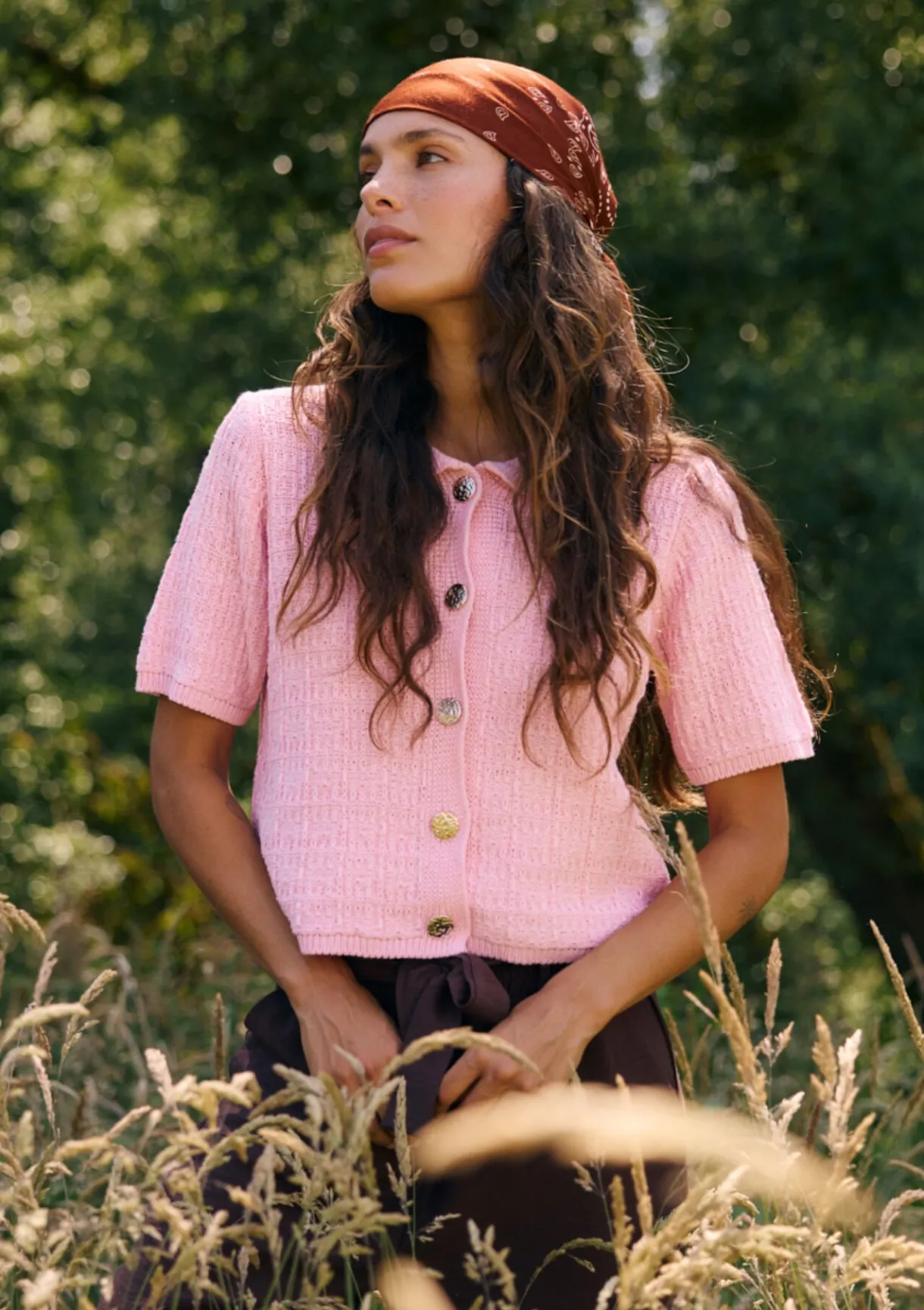 LolaLiza Gebreide top met knopen- Tops En T-Shirts