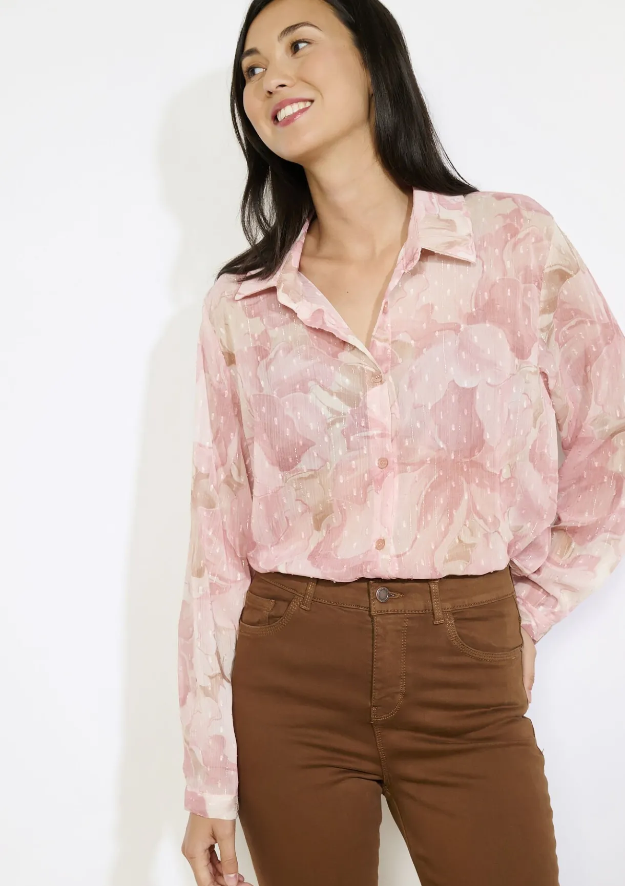 LolaLiza Luchtige bloemenblouse- Blouses En Hemden