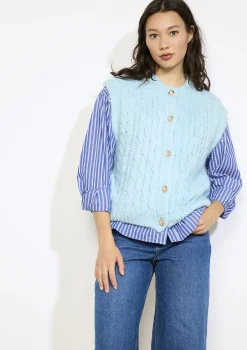 LolaLiza Mouwloos kabelgebreid vest- Truien En Cardigans