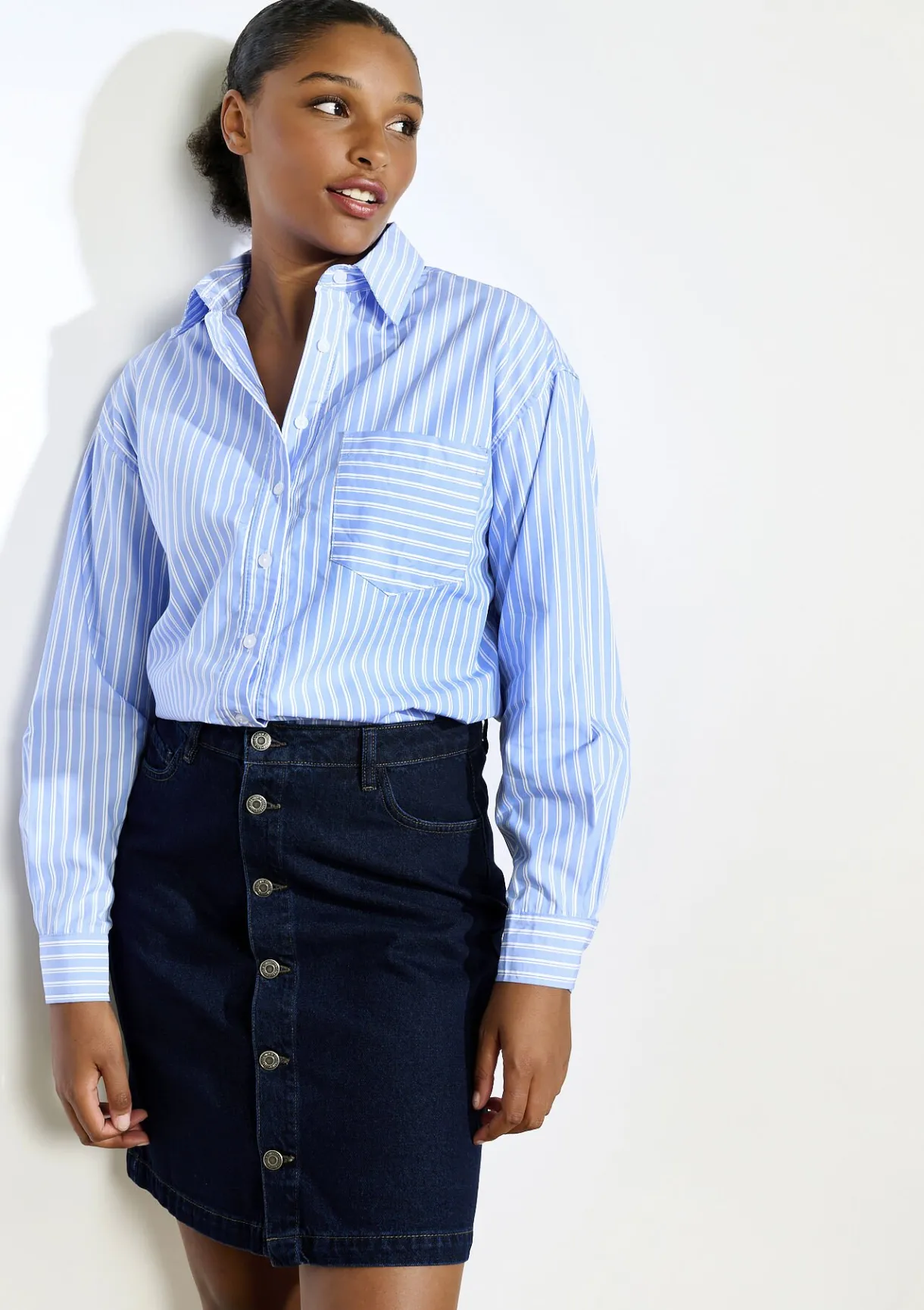 LolaLiza Oversized gestreept hemd- Blouses En Hemden