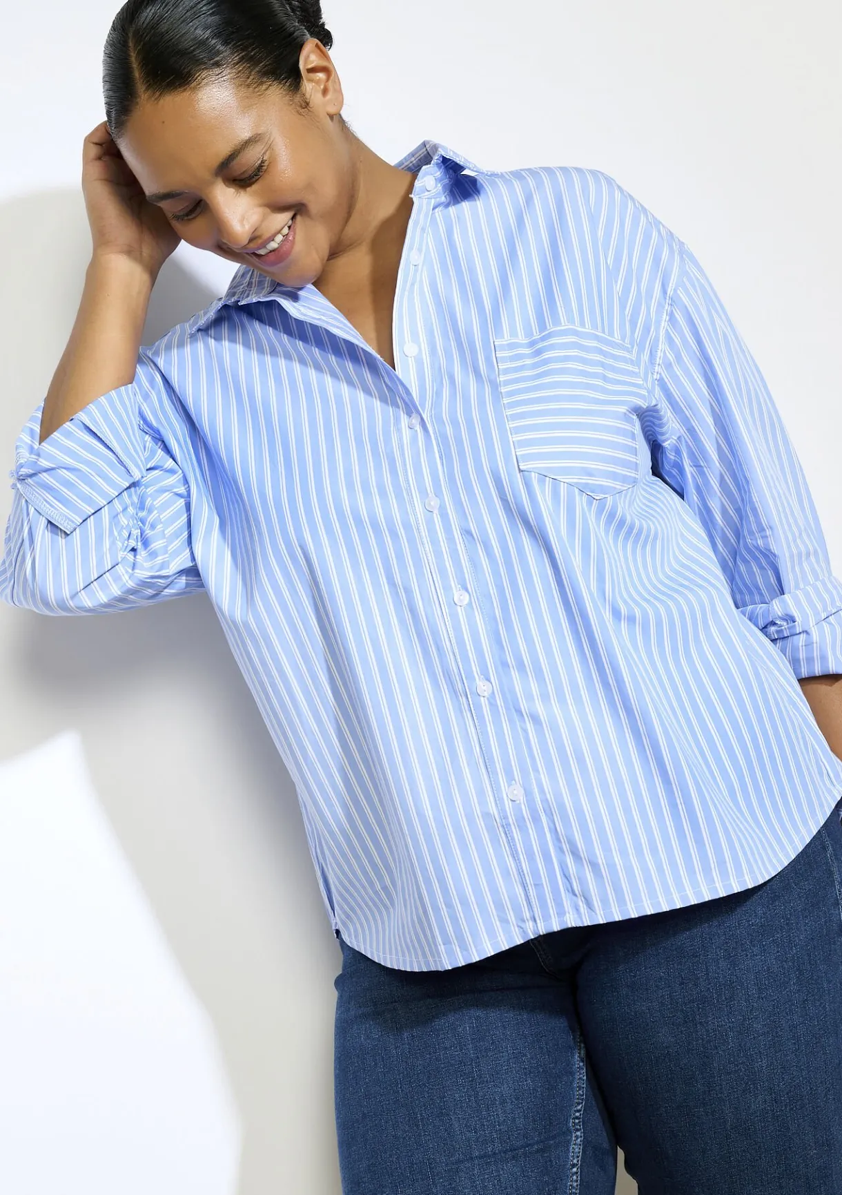 LolaLiza Oversized gestreept hemd- Blouses En Hemden