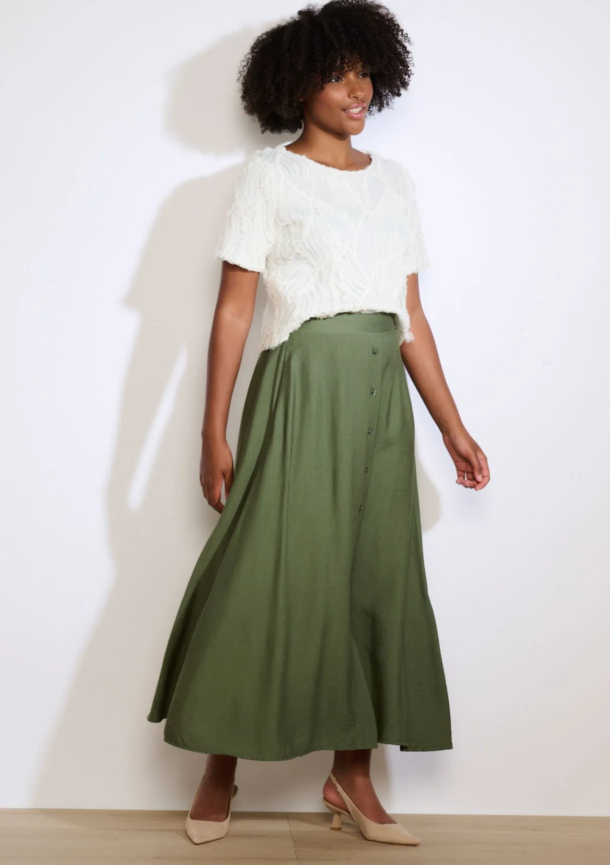 LolaLiza Soepele midirok met knopen- Rokken