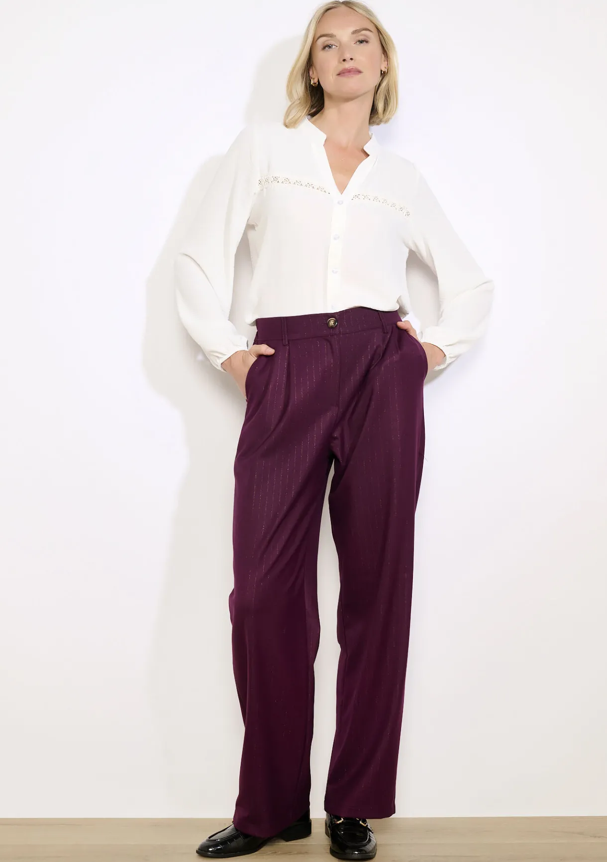 LolaLiza Wide-leg broek met plooien- Broeken