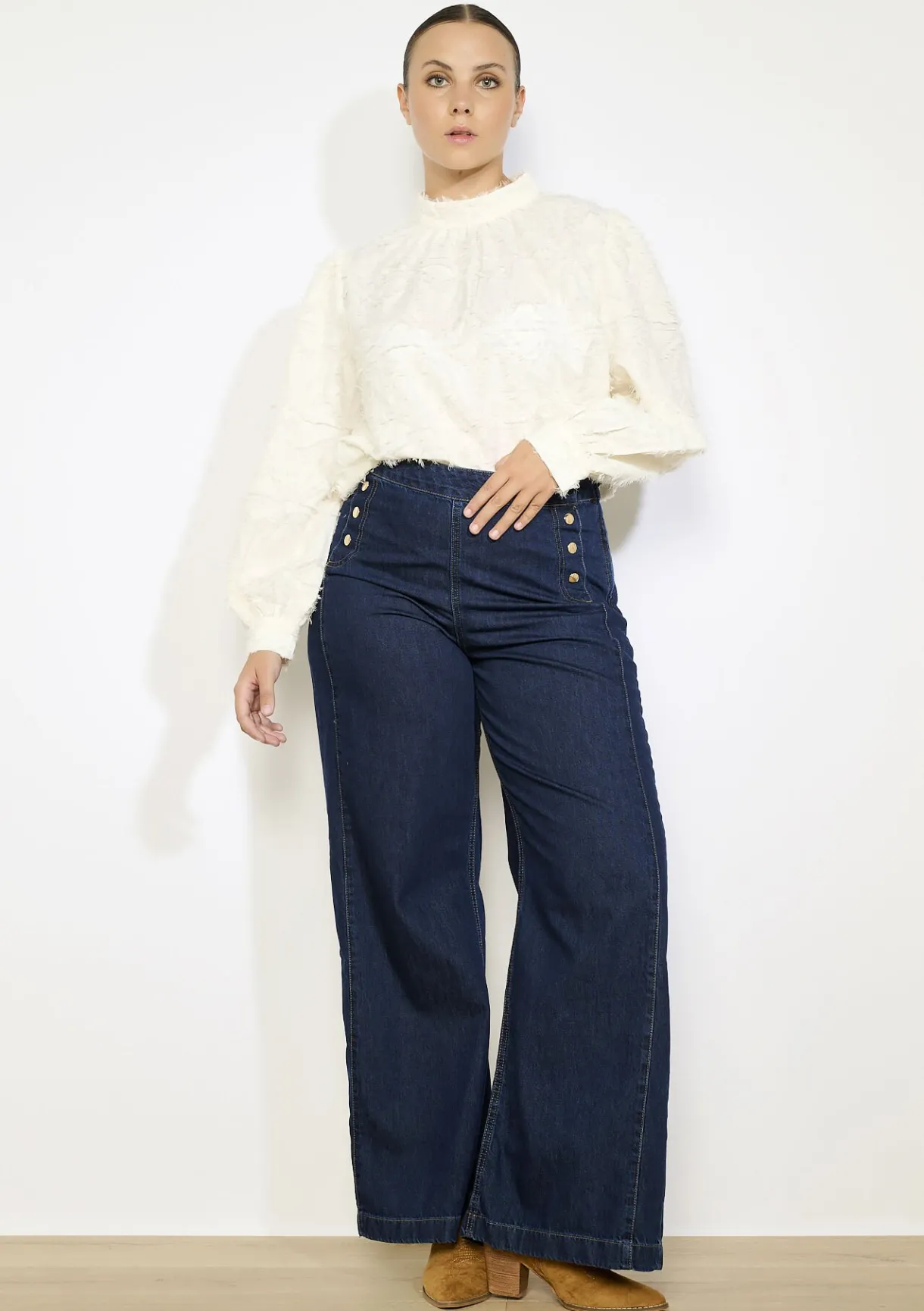 LolaLiza Wijde jeans met hoge taille- Jeans