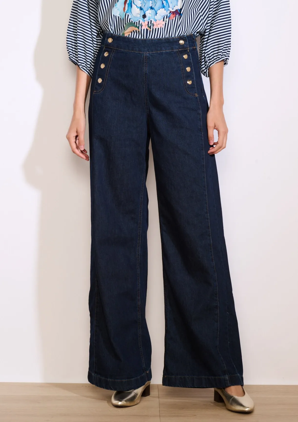 LolaLiza Wijde jeans met hoge taille- Jeans