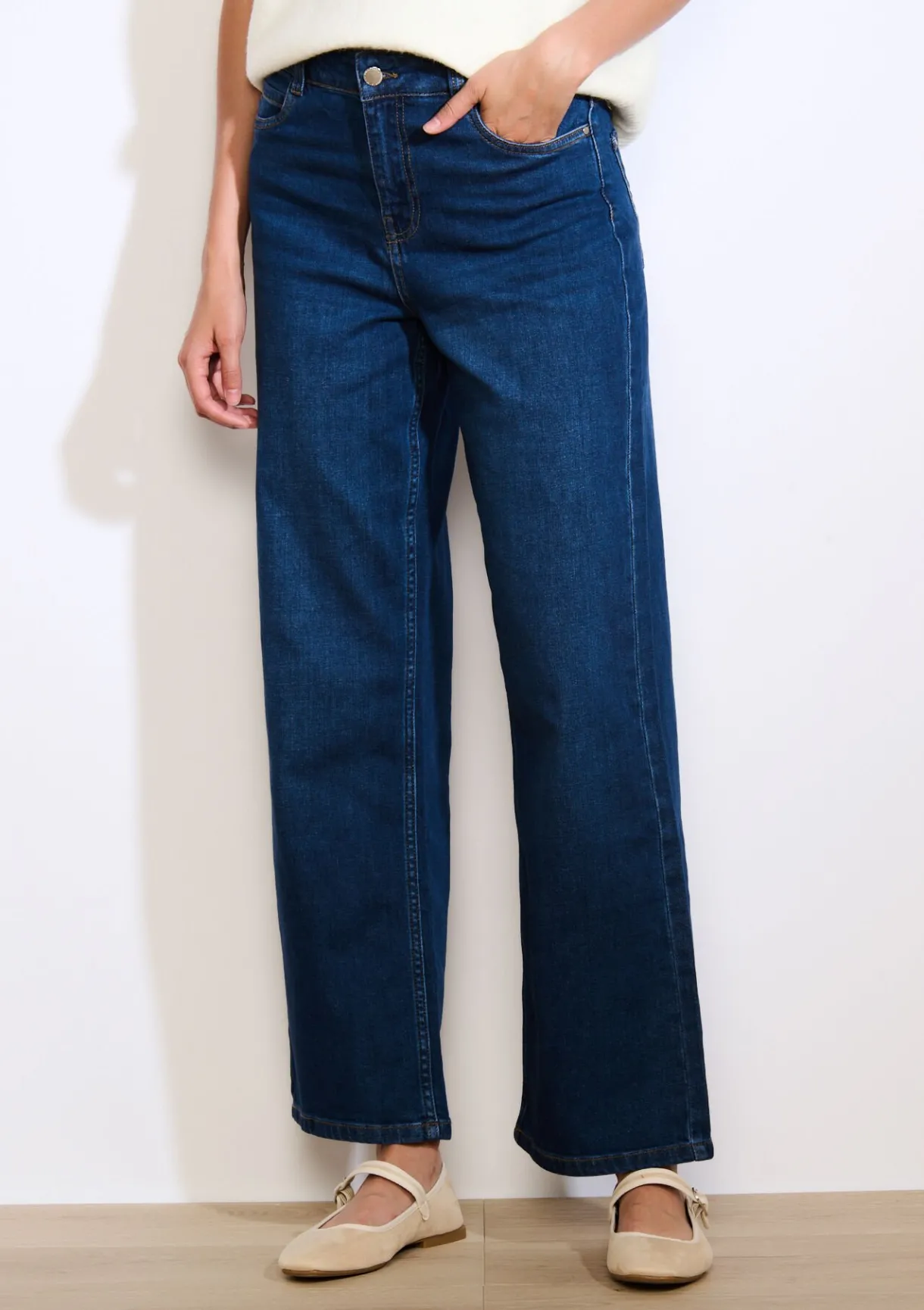 LolaLiza Wijde jeans met hoge taille- Jeans